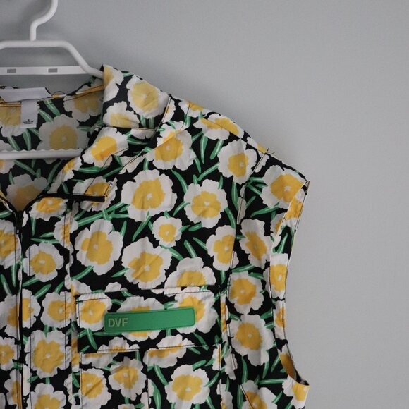 Diane Von Furstenberg x Target Yellow S Packable Sleeveless Hooded Full Zip Vest - Picture 5 of 13